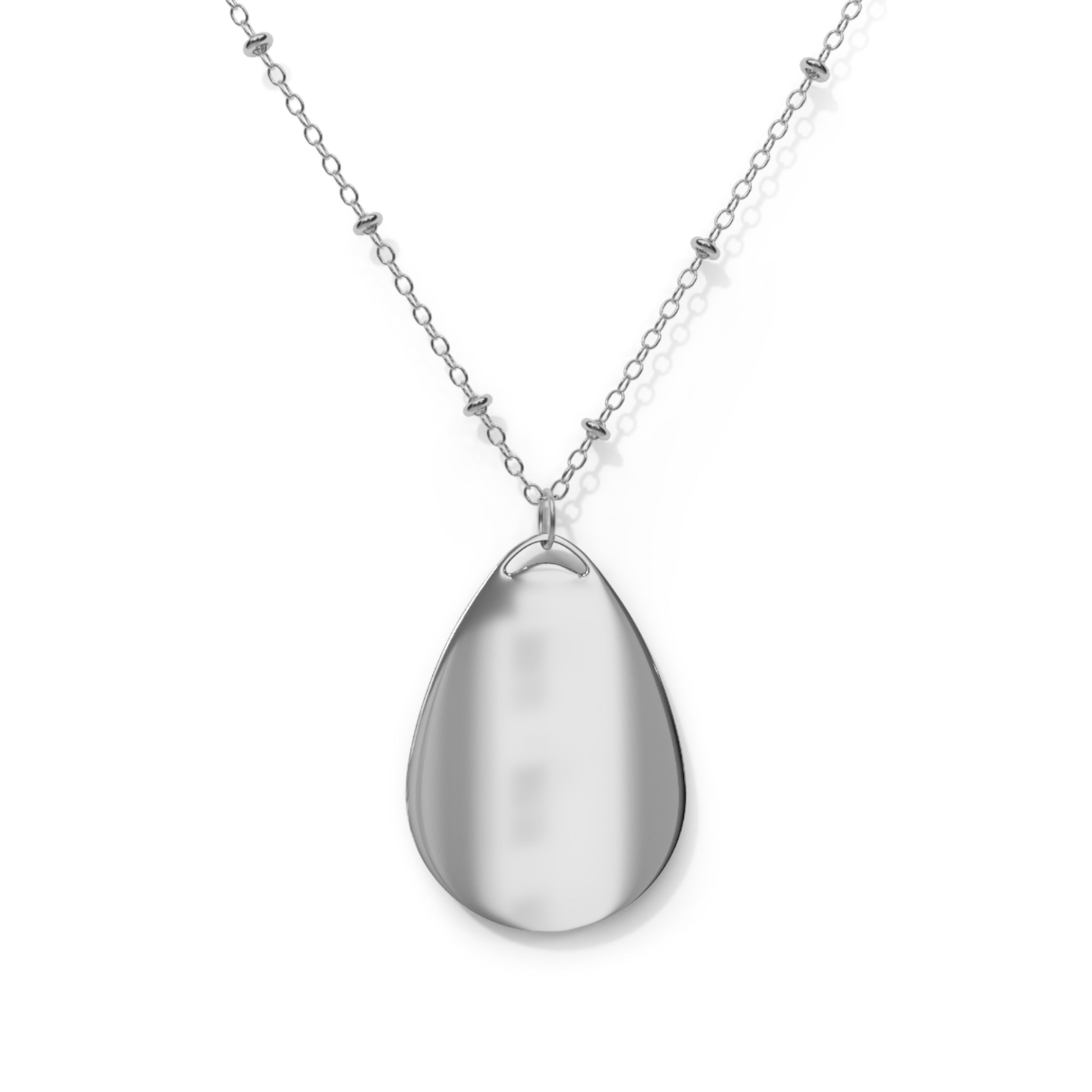 Oval 'Stress-Free' Pendant Necklace – Cozy Couch Self-Care Jewelry