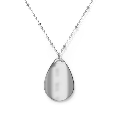 Oval 'Stress-Free' Pendant Necklace – Cozy Couch Self-Care Jewelry