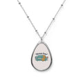 Oval 'Stress-Free' Pendant Necklace – Cozy Couch Self-Care Jewelry