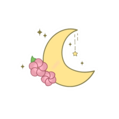 Moon and Stars kiss-cut sticker design