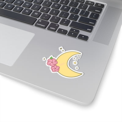 Moon and Stars sticker on a laptop
