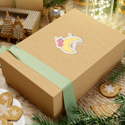 Moon and Stars sticker on a gift box